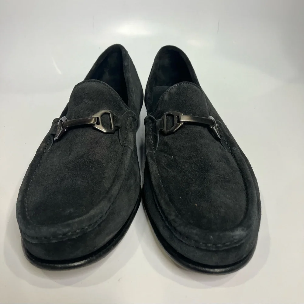 Allen Edmonds Vinci loafers black fine European suede‎ leather mens size 9.5